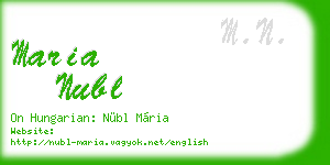 maria nubl business card